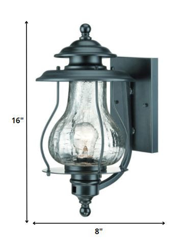 Matte Black Oil Lantern Wall Light By Homeroots | Wall Lamps | Modishstore - 2