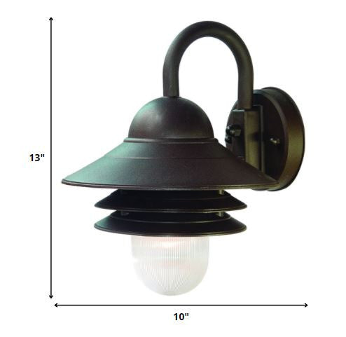 Antique Bronze Three Tier Lamp Shade Outdoor Wall Light By Homeroots | Wall Lamps | Modishstore - 2