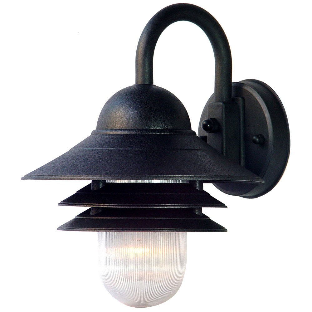 Matte Black Three Tier Lamp Shade Outdoor Wall Light By Homeroots | Wall Lamps | Modishstore