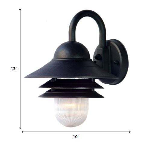 Matte Black Three Tier Lamp Shade Outdoor Wall Light By Homeroots | Wall Lamps | Modishstore - 2