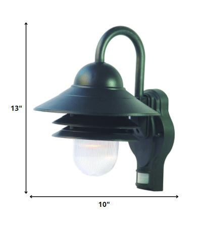 Matte Black Motion Sensor Outdoor Wall Light By Homeroots | Wall Lamps | Modishstore - 2