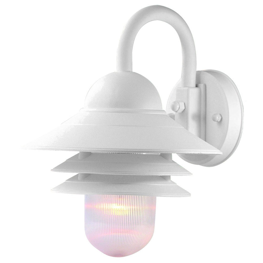 White Three Tier Lamp Shade Outdoor Wall Light By Homeroots | Wall Lamps | Modishstore
