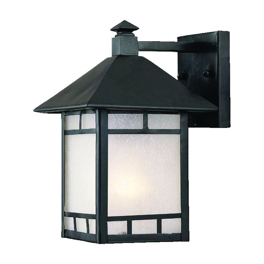 Petite Matte Black Frosted Glass Lantern Wall Light By Homeroots | Wall Lamps | Modishstore