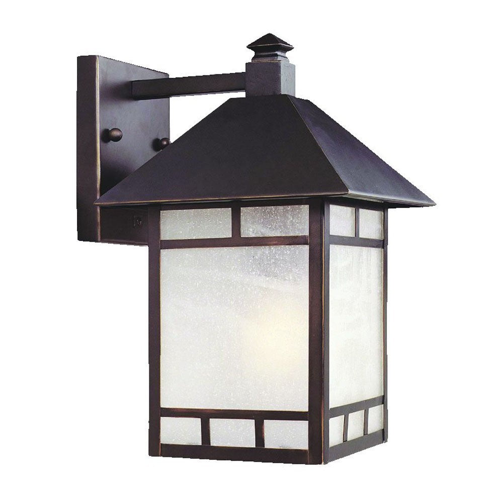 Antique Bronze Frosted Glass Lantern Wall Light By Homeroots | Wall Lamps | Modishstore - 2