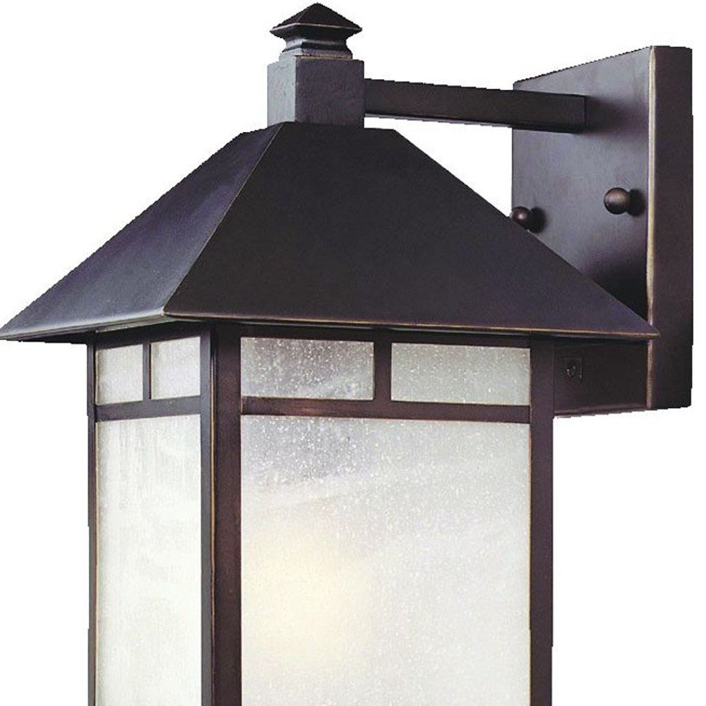 Antique Bronze Frosted Glass Lantern Wall Light By Homeroots | Wall Lamps | Modishstore - 3