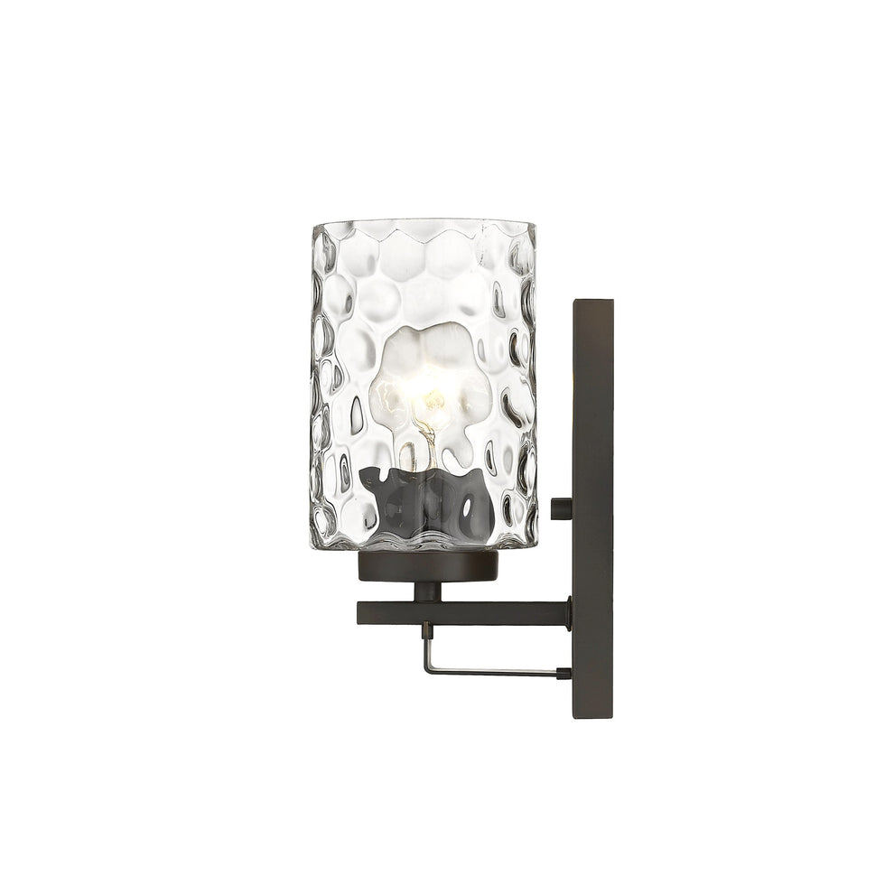 Bronze Metal and Pebbled Glass Wall Sconce By Homeroots | Sconces | Modishstore - 5