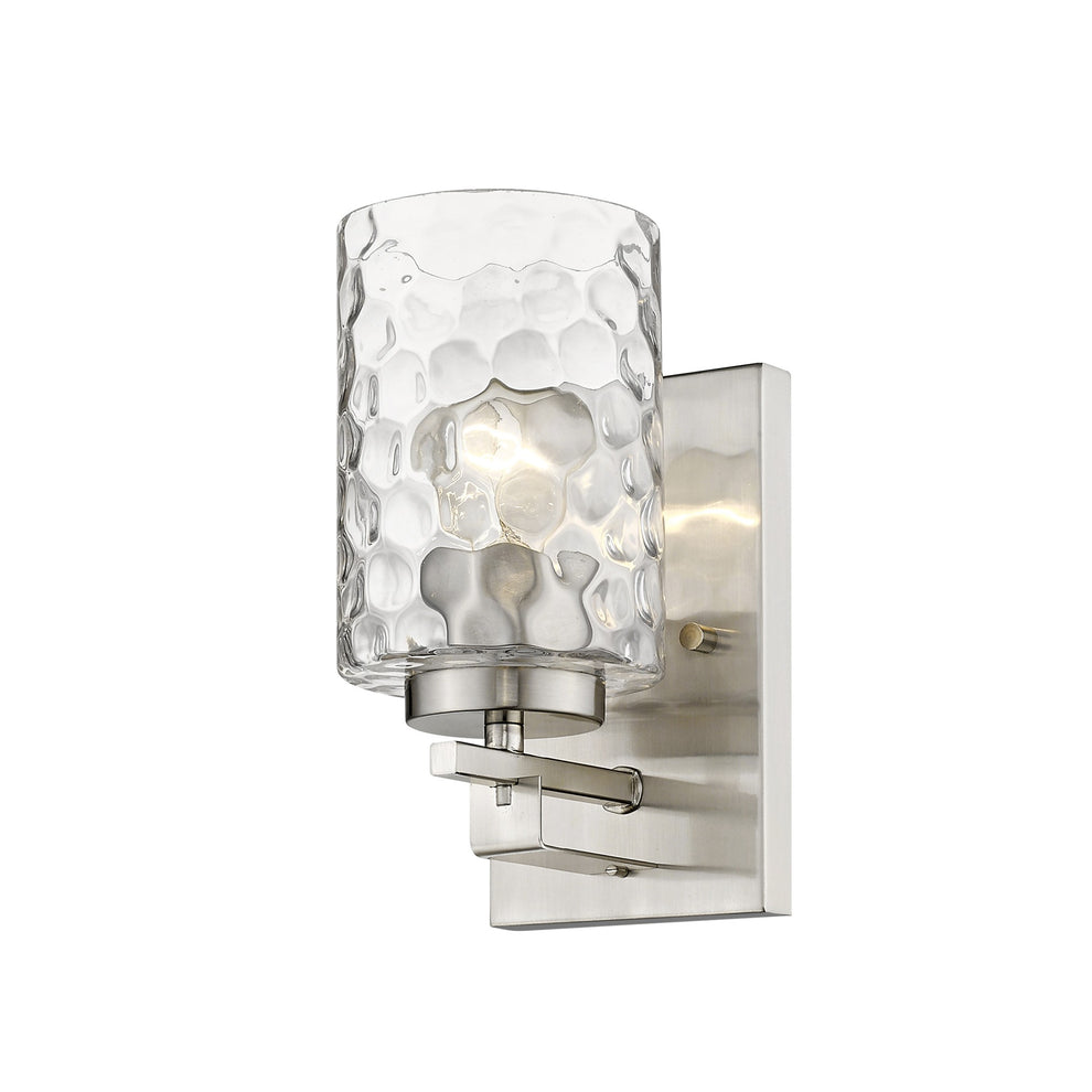 Silver Metal and Pebbled Glass Wall Sconce By Homeroots | Sconces | Modishstore - 2
