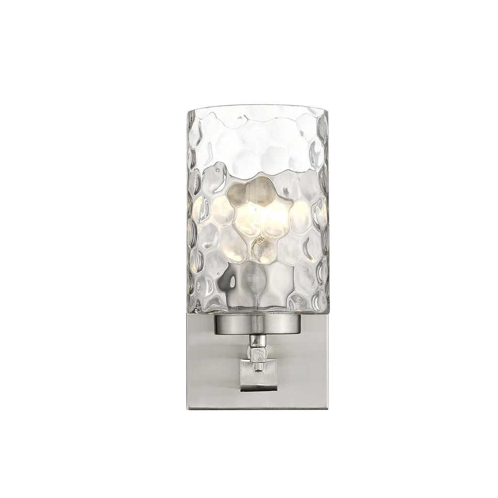 Silver Metal and Pebbled Glass Wall Sconce By Homeroots | Sconces | Modishstore - 4