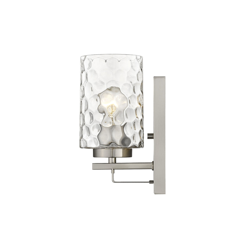 Silver Metal and Pebbled Glass Wall Sconce By Homeroots | Sconces | Modishstore - 5