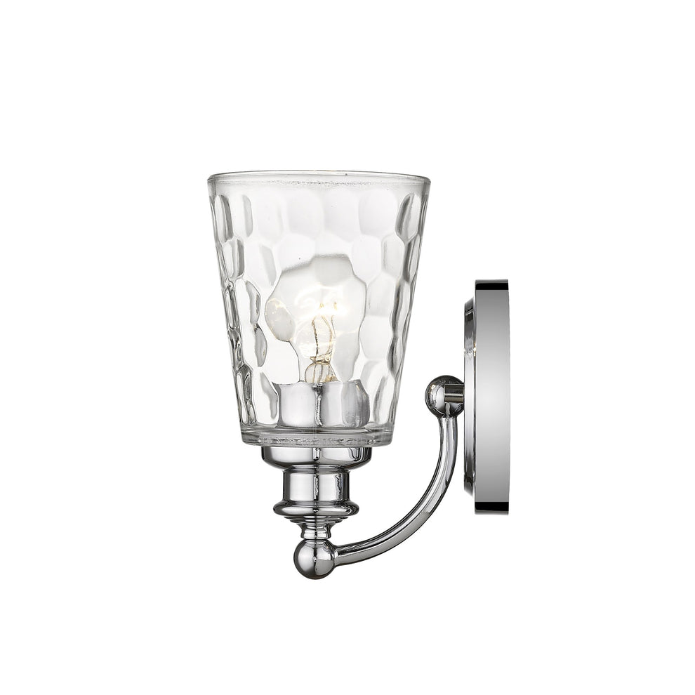 Silver Metal and Pebbled Glass Wall Light By Homeroots | Wall Lamps | Modishstore - 5