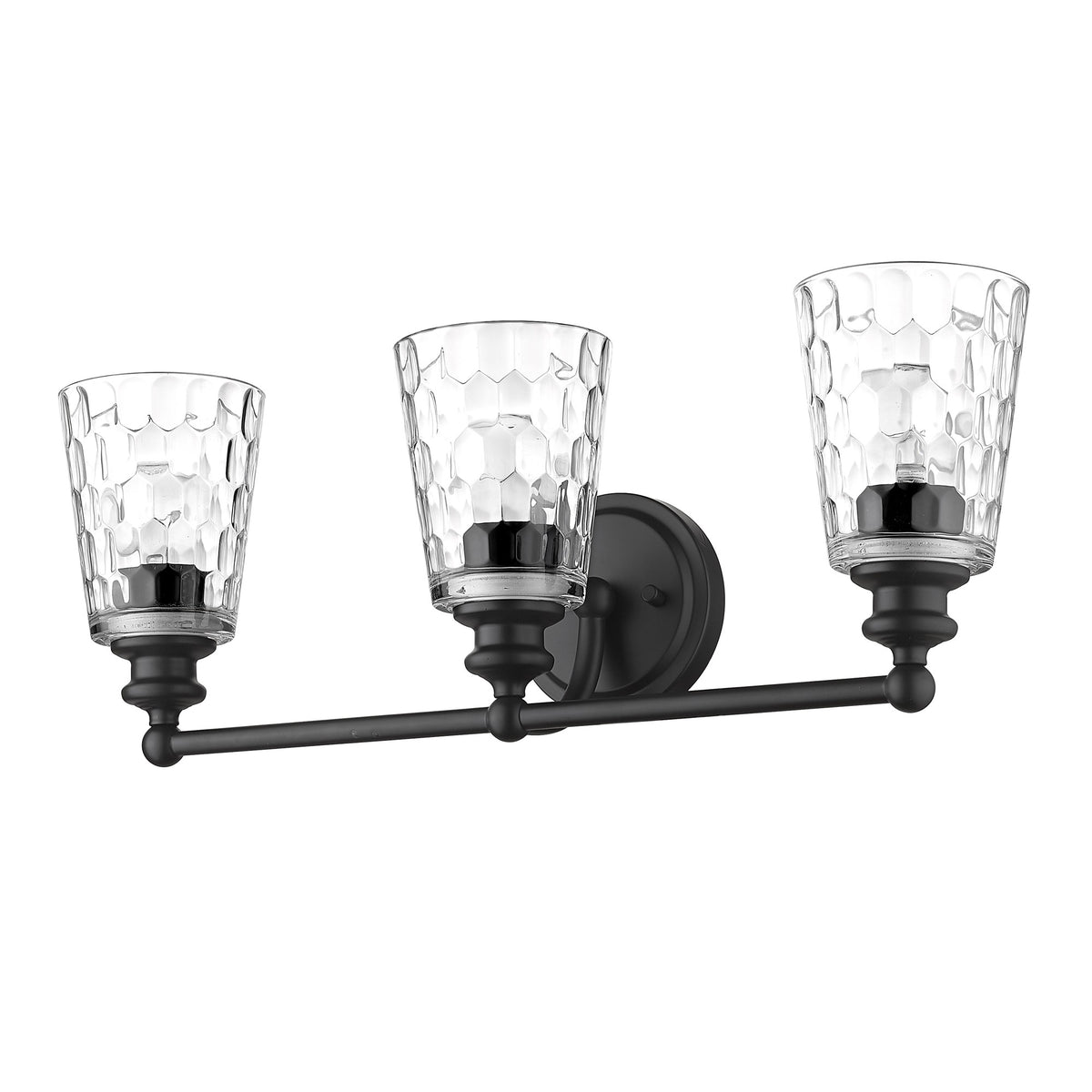 Mae 3-Light Matte Black Vanity By Homeroots | Vanity Light | Modishstore