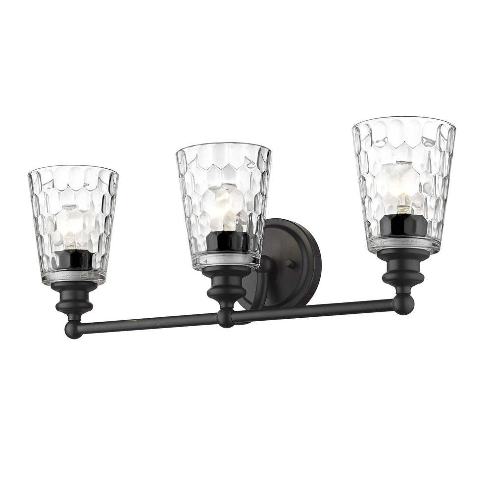Mae 3-Light Matte Black Vanity By Homeroots | Vanity Light | Modishstore - 2