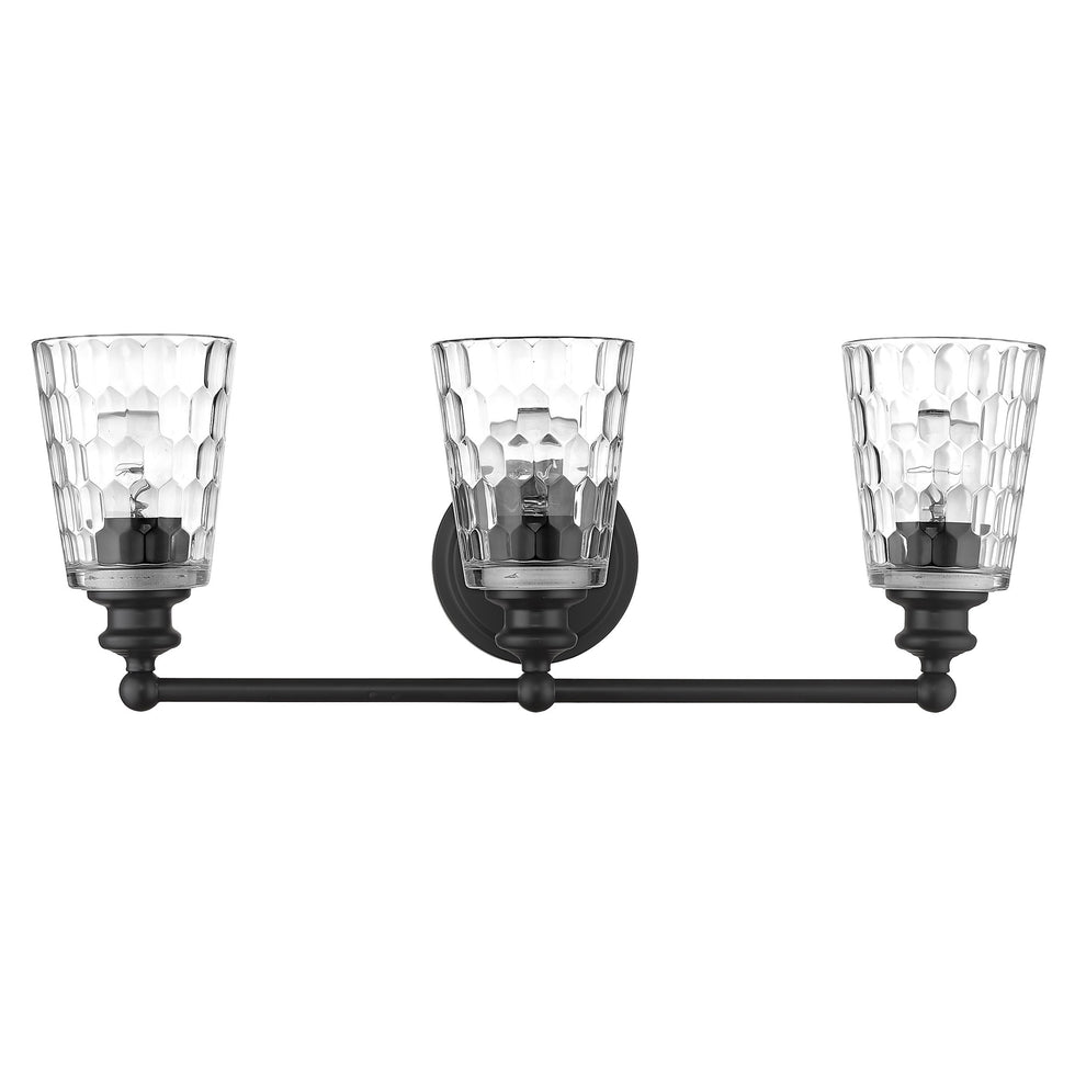 Mae 3-Light Matte Black Vanity By Homeroots | Vanity Light | Modishstore - 3