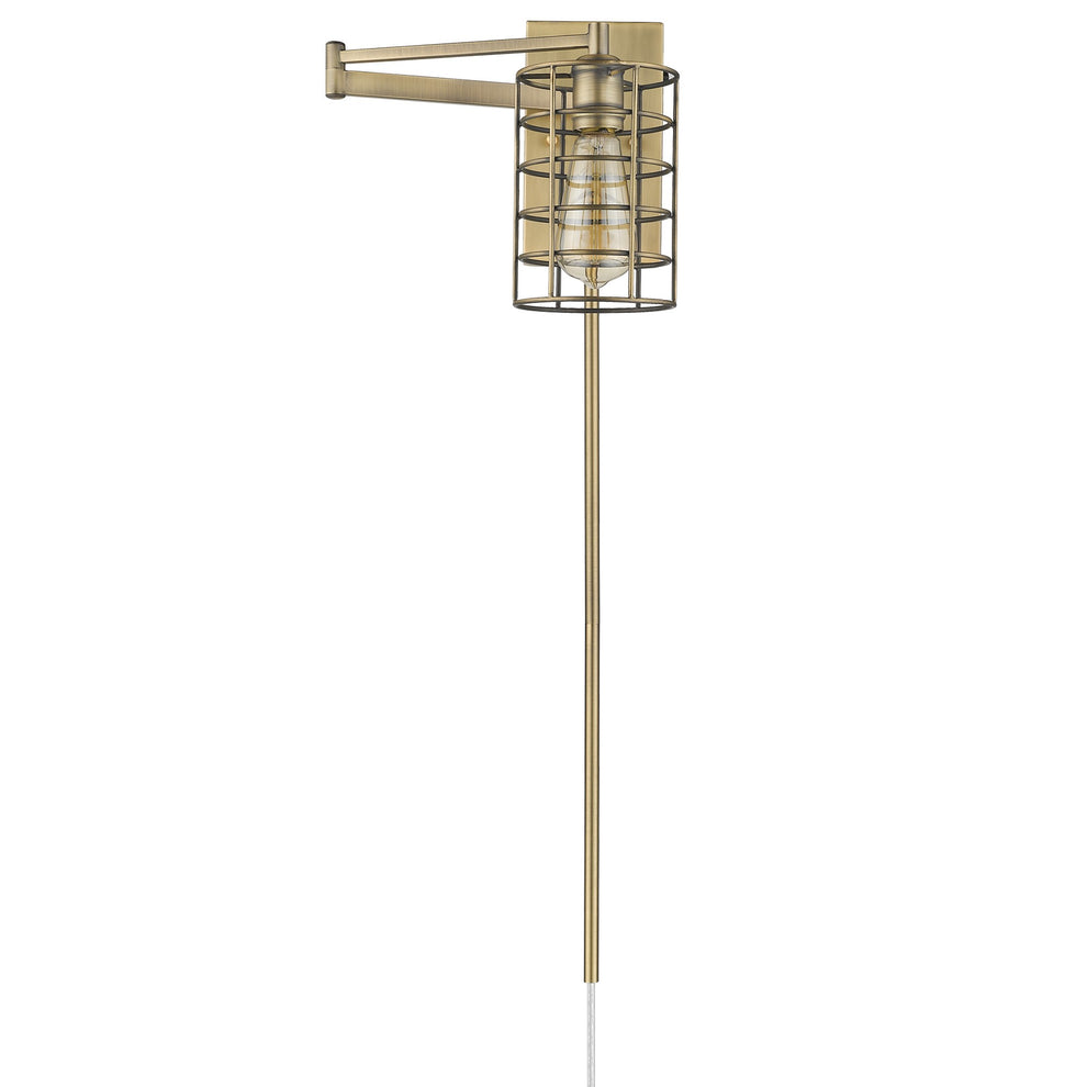 Industrial Gold Metal Wall Sconce By Homeroots | Sconces | Modishstore - 3