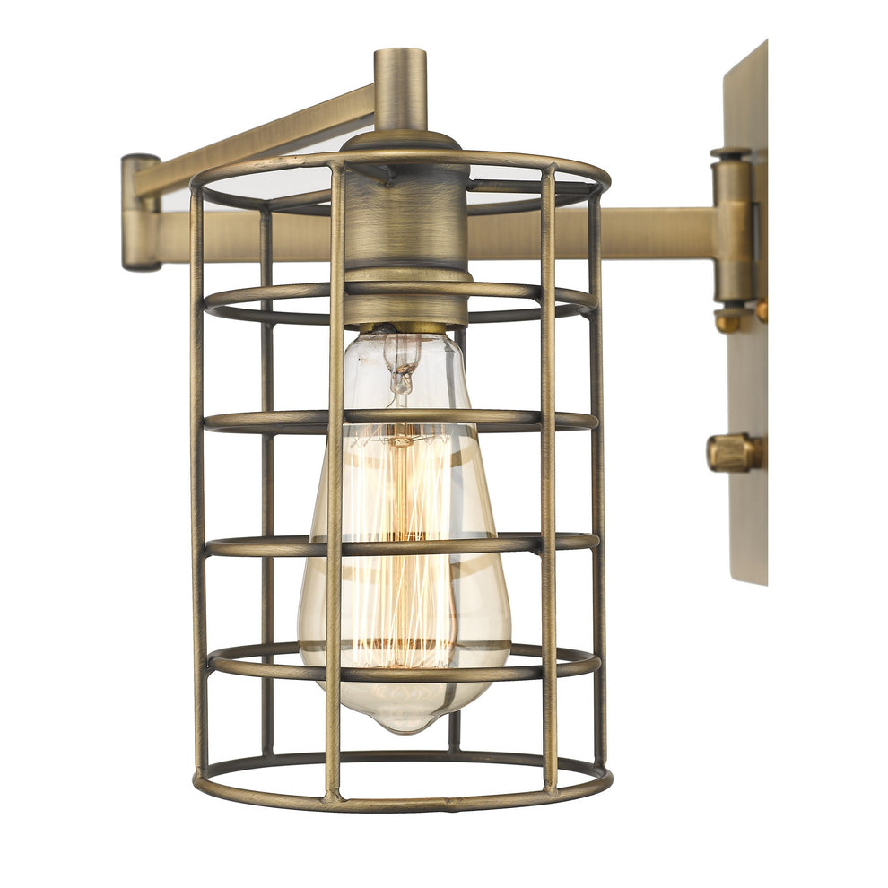 Industrial Gold Metal Wall Sconce By Homeroots | Sconces | Modishstore - 7