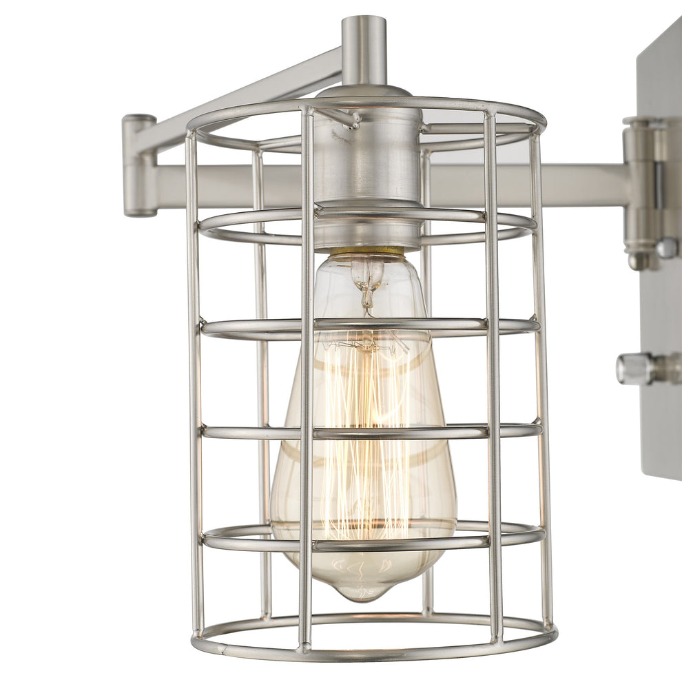 Industrial Silver Metal Wall Sconce By Homeroots | Sconces | Modishstore - 7
