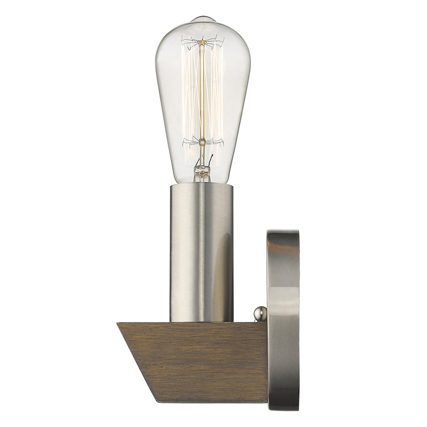 Silver Metal and Wood Wall Sconce By Homeroots | Sconces | Modishstore - 2