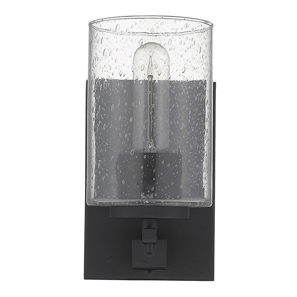 Black Metal and Textured Glass Wall Sconce By Homeroots | Sconces | Modishstore - 3