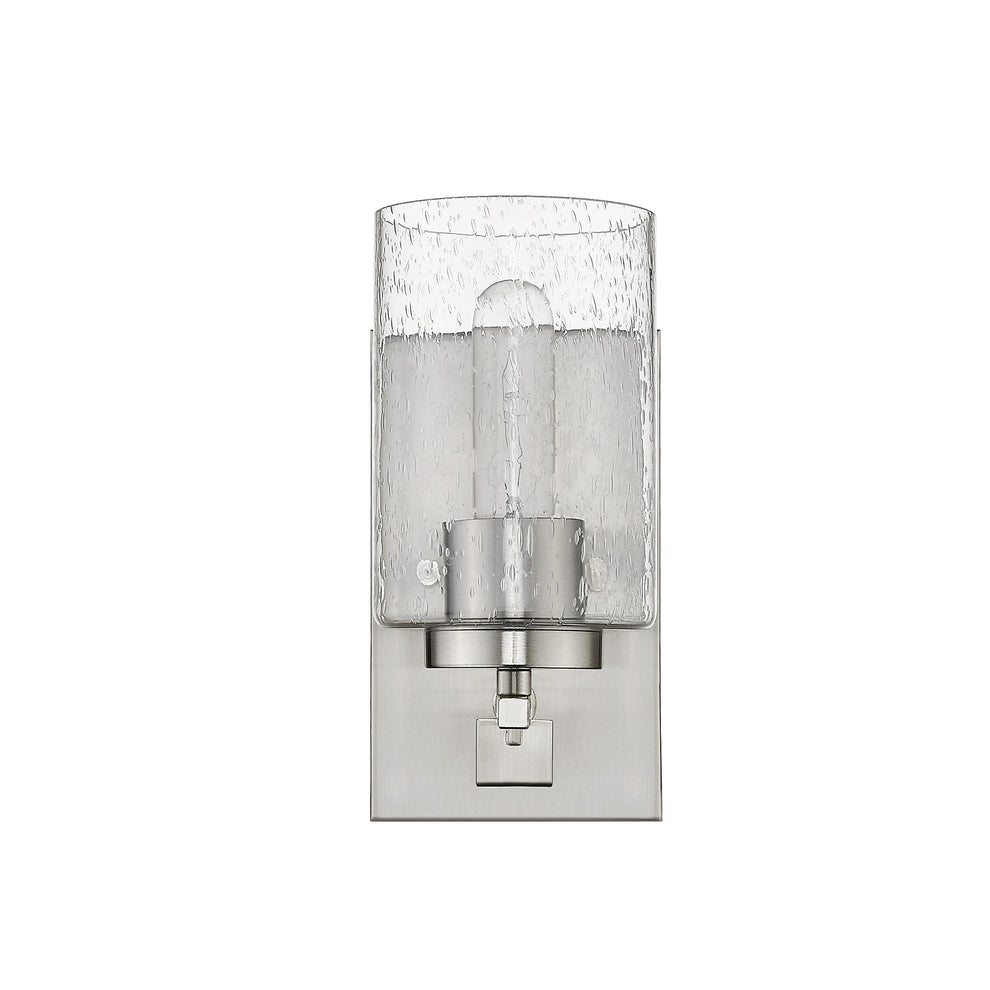 Silver Metal and Textured Glass Wall Sconce By Homeroots | Sconces | Modishstore - 3
