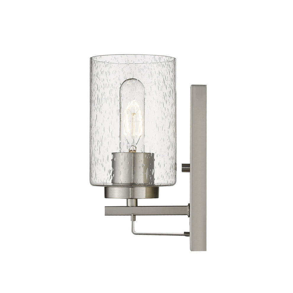 Silver Metal and Textured Glass Wall Sconce By Homeroots | Sconces | Modishstore - 5
