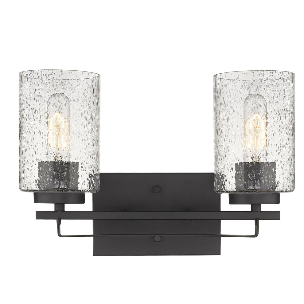 Bronze Metal and Textured Glass Two Light Wall Sconce By Homeroots | Sconces | Modishstore - 3