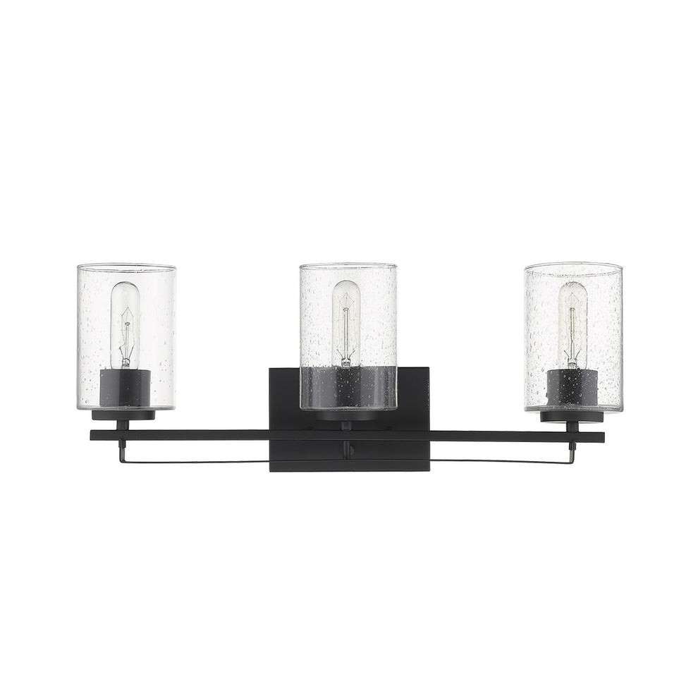 Black Metal and Textured Glass Three Light Wall Sconce By Homeroots | Sconces | Modishstore - 3