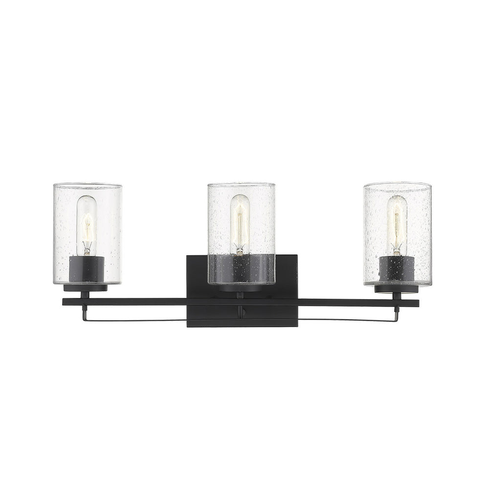 Black Metal and Textured Glass Three Light Wall Sconce By Homeroots | Sconces | Modishstore - 4