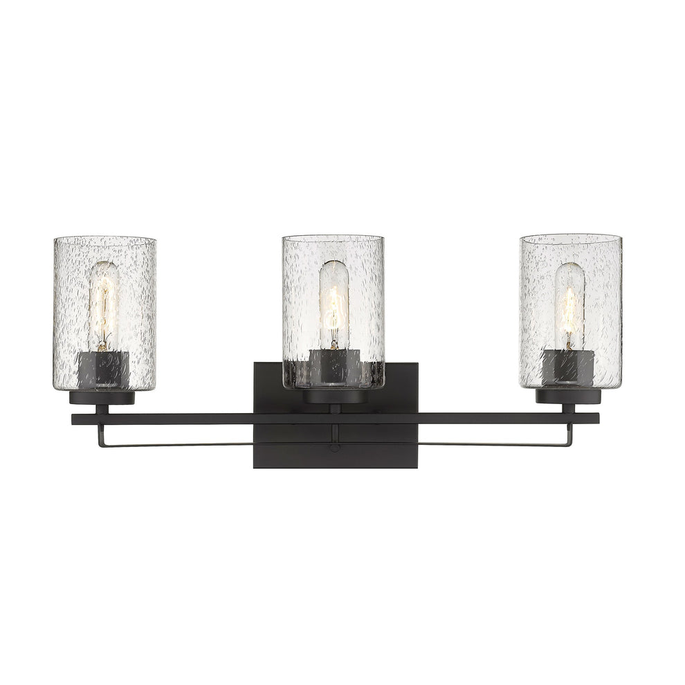 Bronze Metal and Textured Glass Three Light Wall Sconce By Homeroots | Sconces | Modishstore - 4