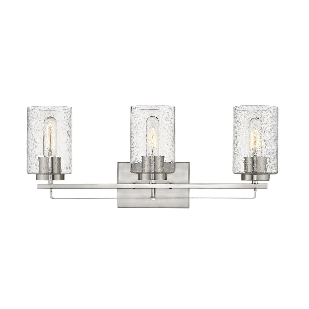 Silver Metal and Textured Glass Three Light Wall Sconce By Homeroots | Sconces | Modishstore - 4