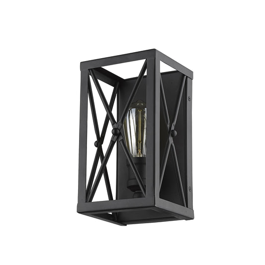 Matte Black Metal Geometric Wall Light By Homeroots | Wall Lamps | Modishstore