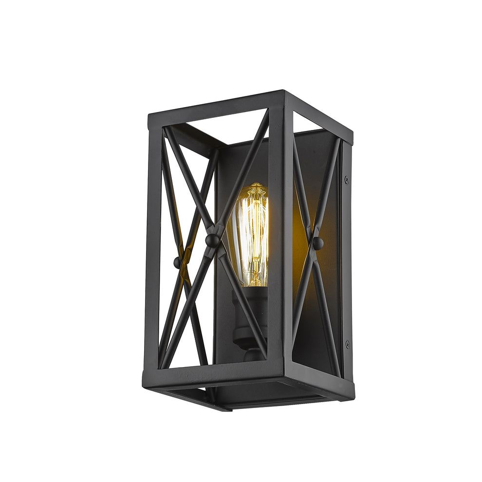 Matte Black Metal Geometric Wall Light By Homeroots | Wall Lamps | Modishstore - 2