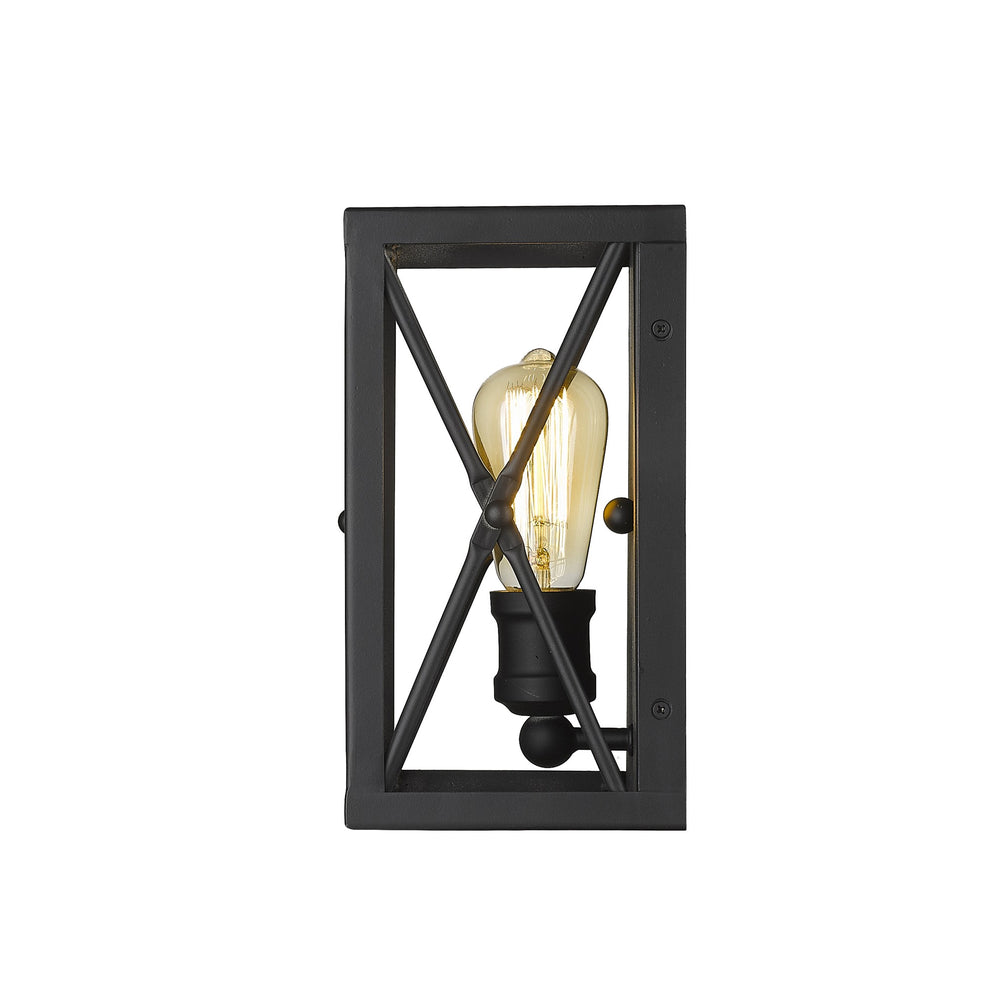 Matte Black Metal Geometric Wall Light By Homeroots | Wall Lamps | Modishstore - 3