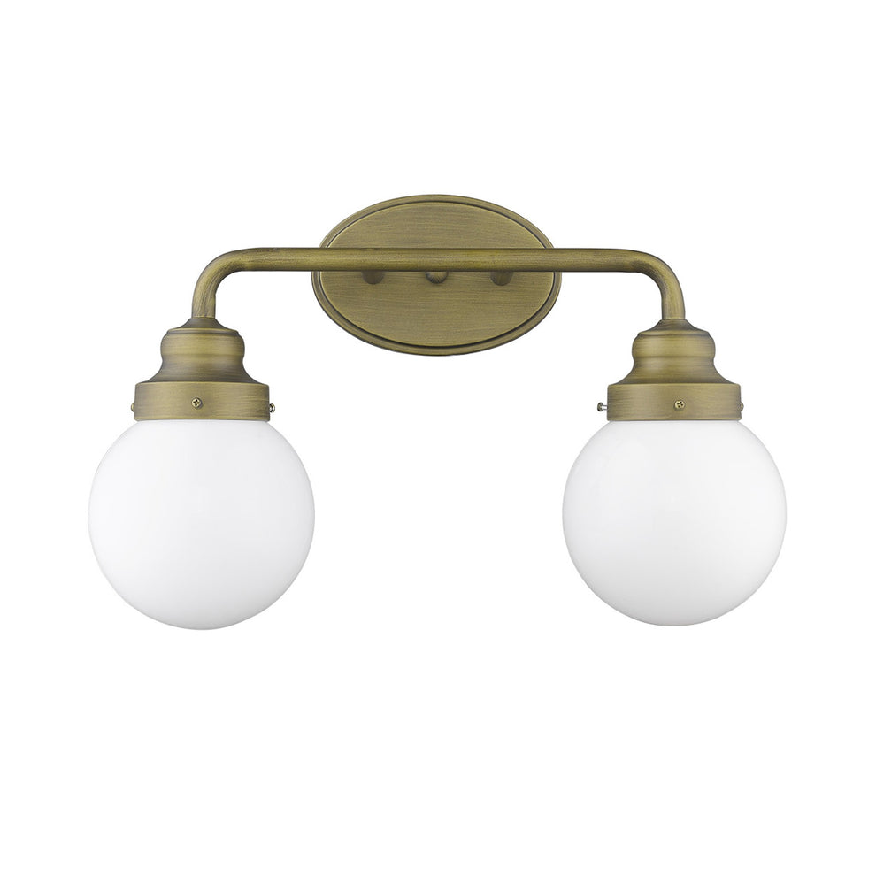 Two Light Gold Wall Sconce with Round Glass Shade By Homeroots | Sconces | Modishstore - 3