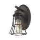 One Light Bronze Cage Wall Light By Homeroots | Wall Lamps | Modishstore