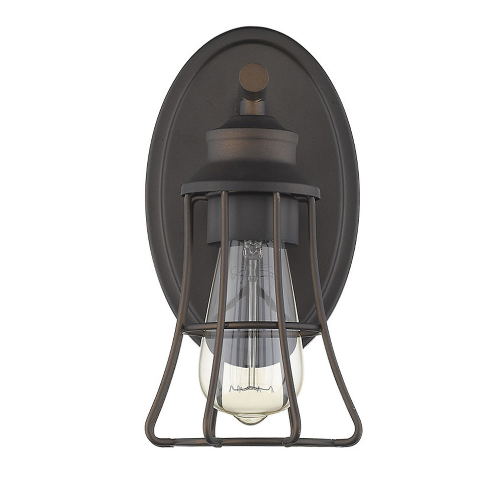 One Light Bronze Cage Wall Light By Homeroots | Wall Lamps | Modishstore - 3