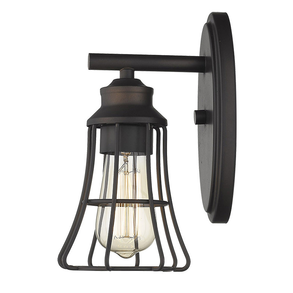 One Light Bronze Cage Wall Light By Homeroots | Wall Lamps | Modishstore - 4