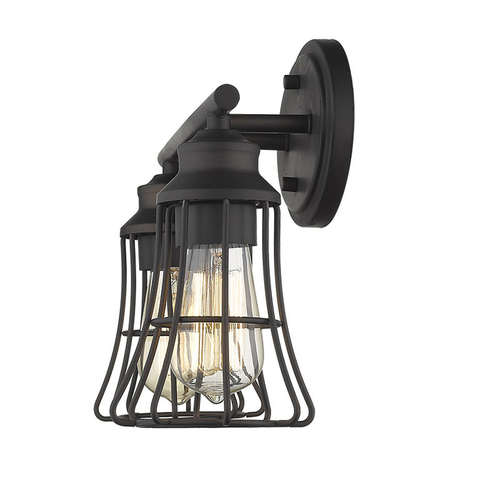 Two Light Bronze Cage Wall Light By Homeroots | Vanity Light | Modishstore - 4