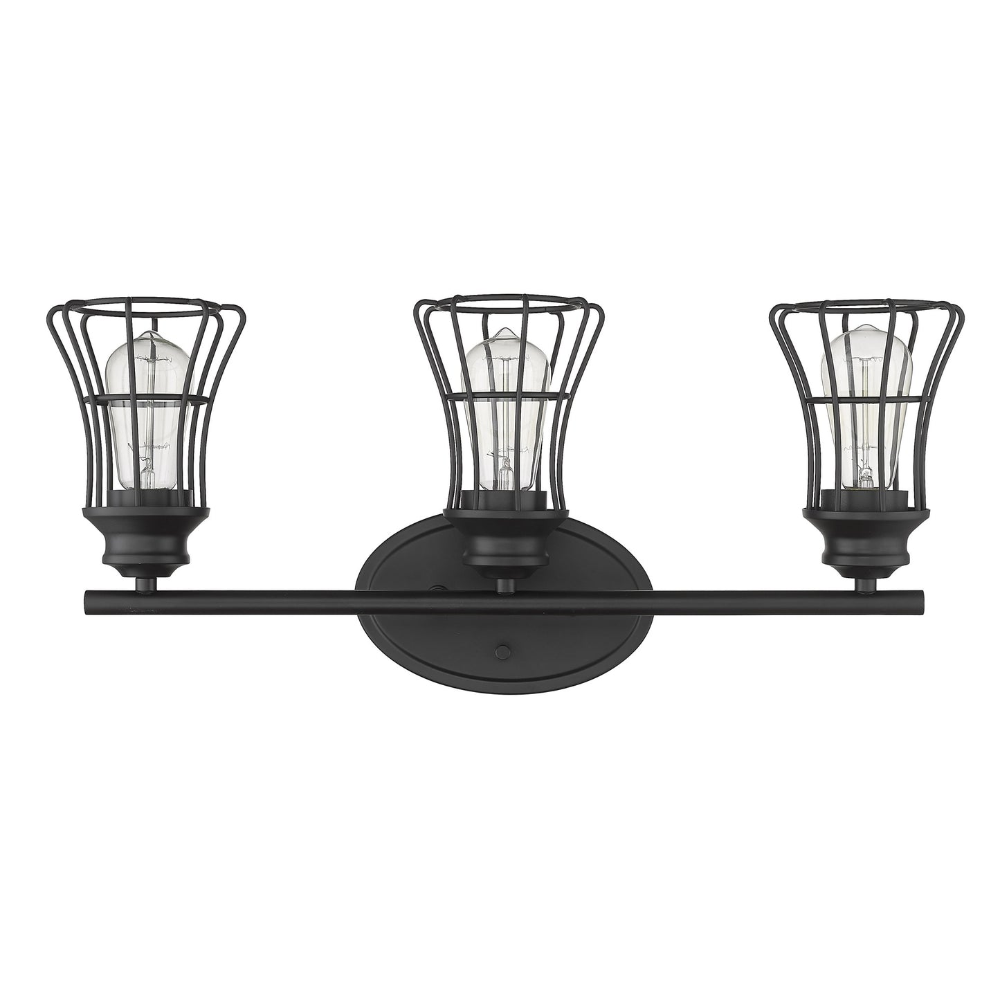 Three Light Matte Black Cage Wall Sconce By Homeroots | Sconces | Modishstore - 3