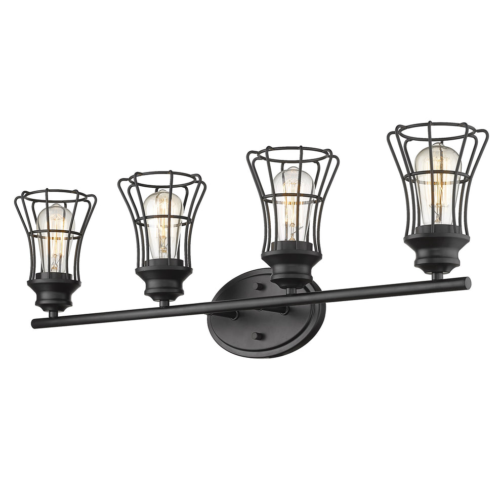 Piers 4-Light Matte Black Vanity By Homeroots | Vanity Light | Modishstore - 2
