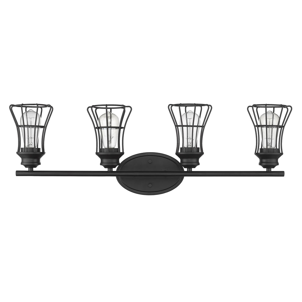Piers 4-Light Matte Black Vanity By Homeroots | Vanity Light | Modishstore - 3