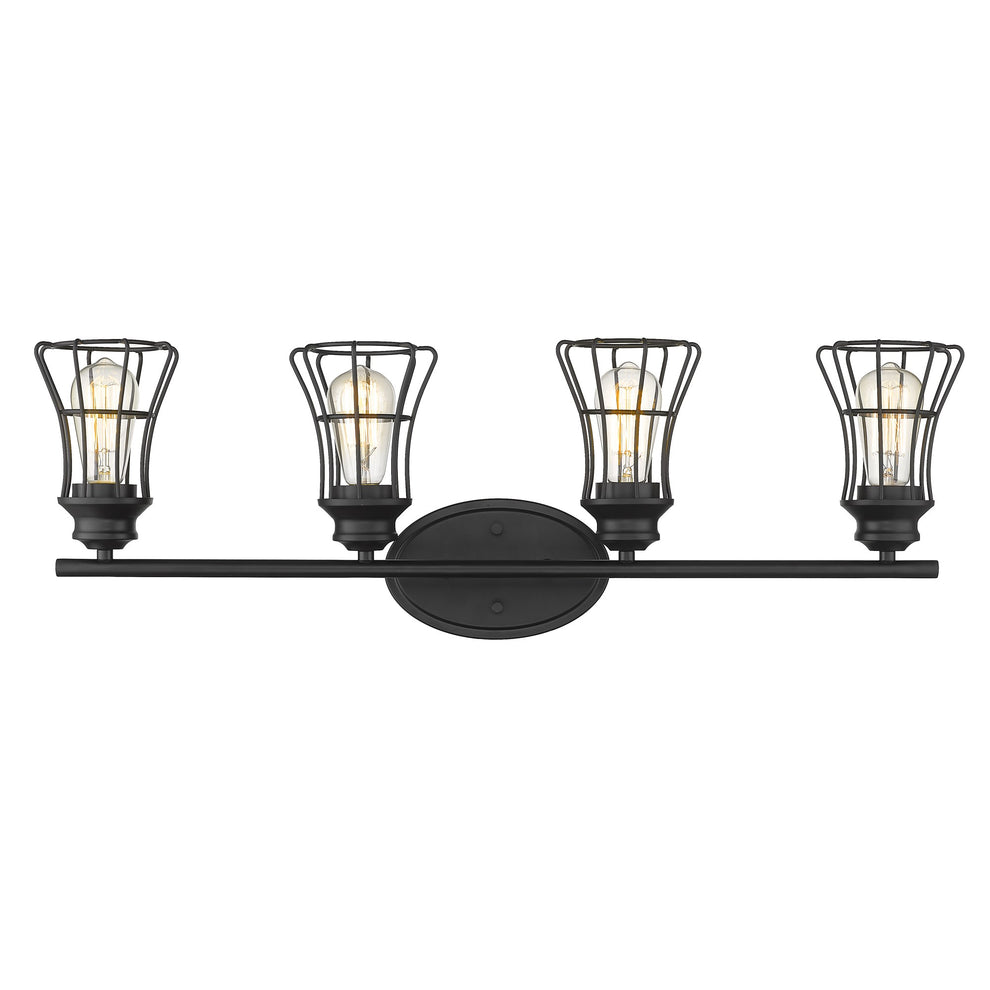 Piers 4-Light Matte Black Vanity By Homeroots | Vanity Light | Modishstore - 4