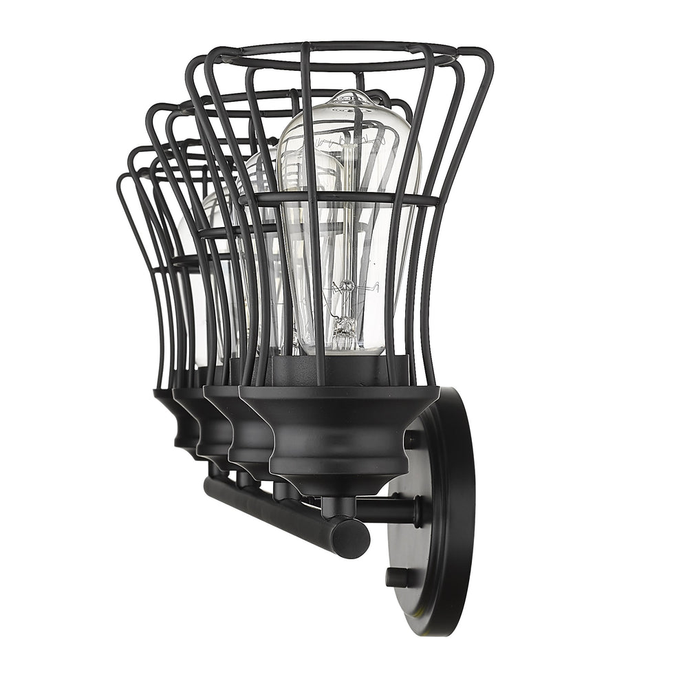 Piers 4-Light Matte Black Vanity By Homeroots | Vanity Light | Modishstore - 5