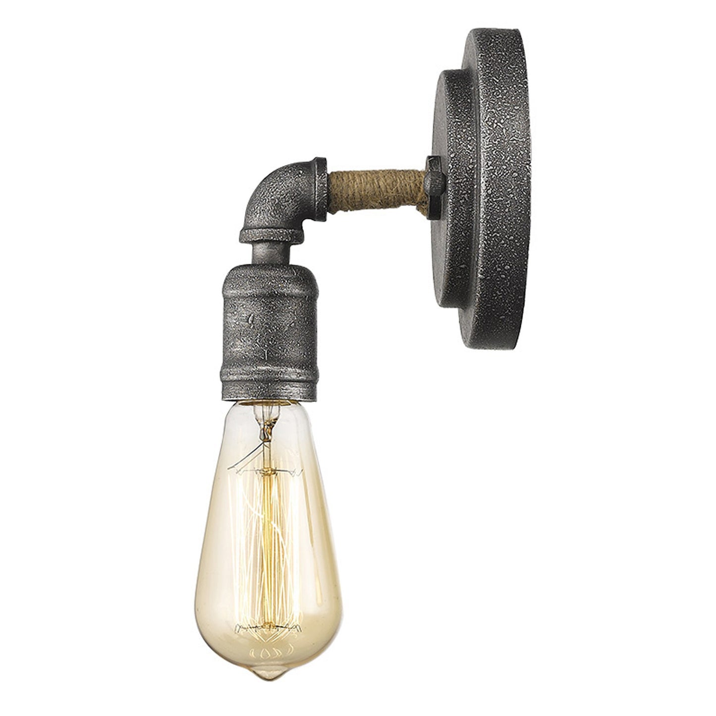 Industrial Textured Gray Wall Light By Homeroots | Wall Lamps | Modishstore - 4