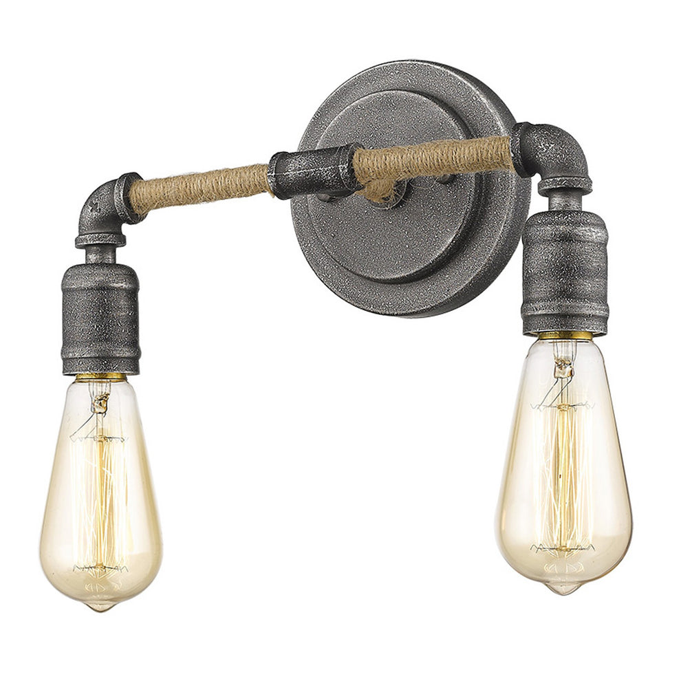Two Light Industrial Textured Gray Wall Light By Homeroots | Wall Lamps | Modishstore - 2