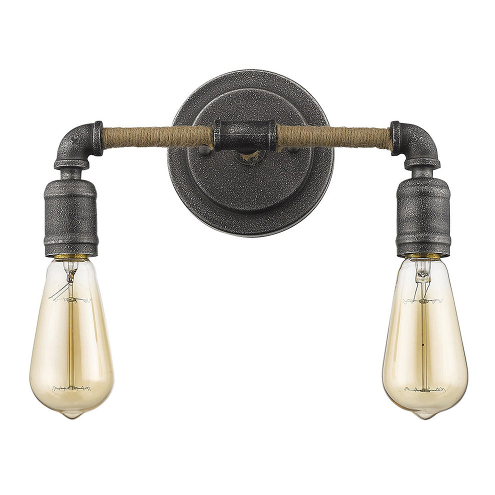 Two Light Industrial Textured Gray Wall Light By Homeroots | Wall Lamps | Modishstore - 3