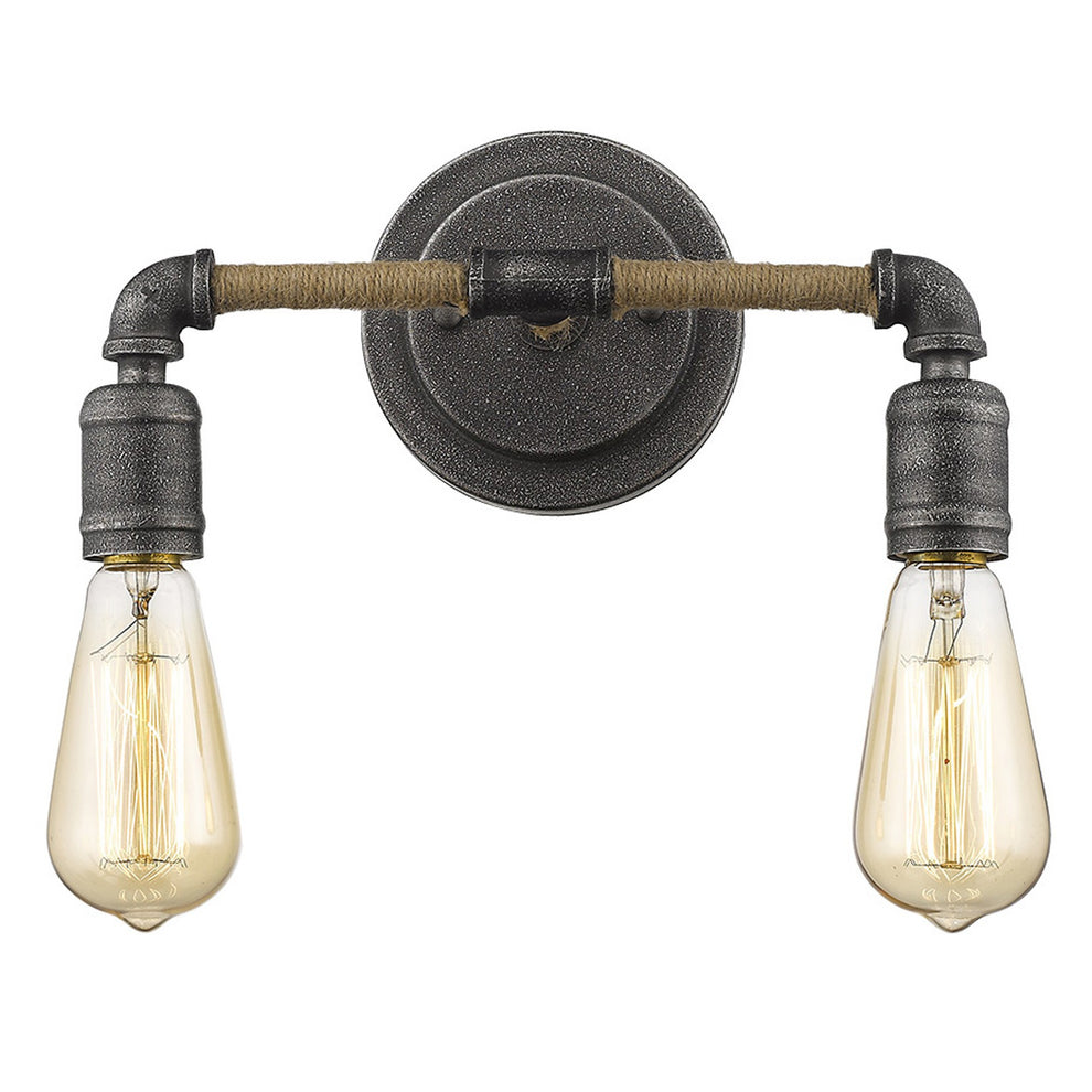 Two Light Industrial Textured Gray Wall Light By Homeroots | Wall Lamps | Modishstore - 4