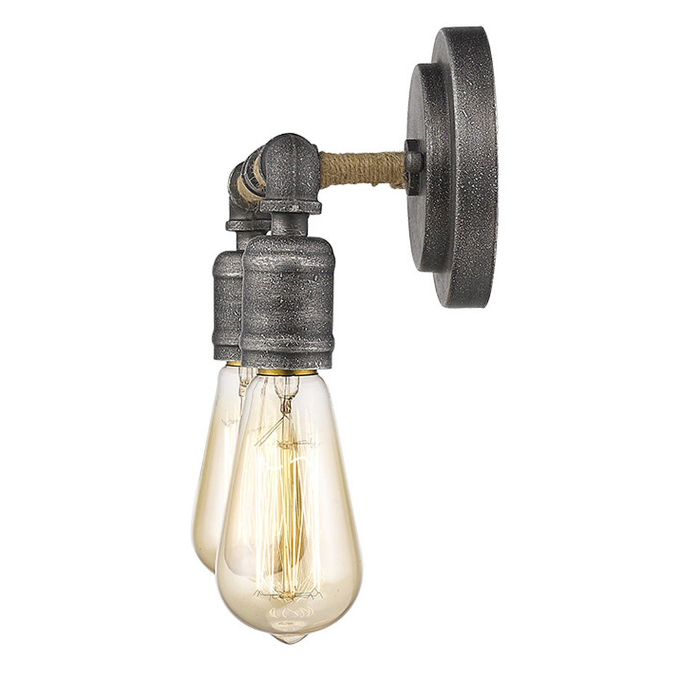 Two Light Industrial Textured Gray Wall Light By Homeroots | Wall Lamps | Modishstore - 5