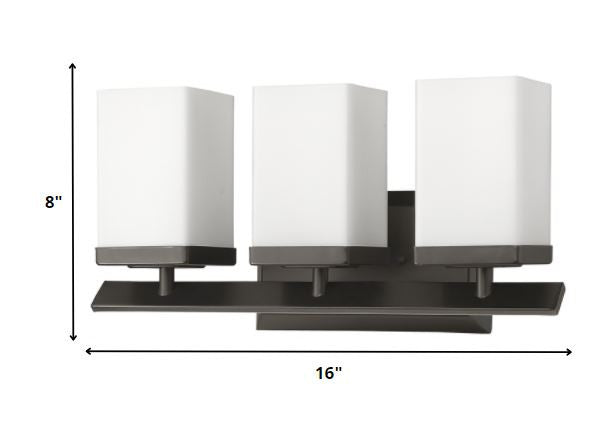 Three Light Bronze Frosted Glass Wall Sconce By Homeroots | Sconces | Modishstore - 2