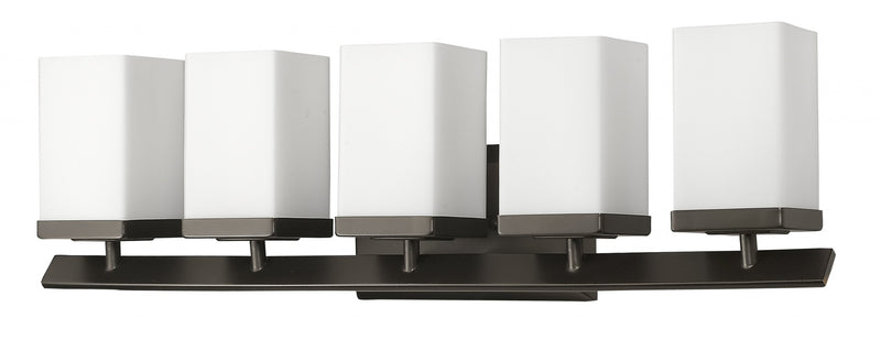 Burgundy 5-Light Oil-Rubbed Bronze Vanity Light With Etched Glass Shades By Homeroots | Vanity Light | Modishstore