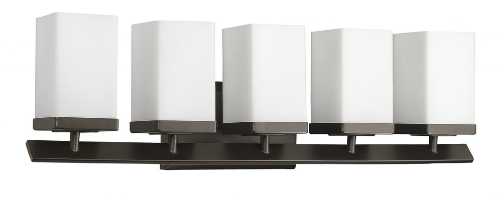 Burgundy 5-Light Oil-Rubbed Bronze Vanity Light With Etched Glass Shades By Homeroots | Vanity Light | Modishstore - 2